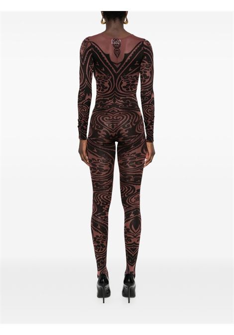 Tuta intera Body Tattoo con scollo a V in nero Wolford x etro - donna WOLFORD X ETRO | 583089294